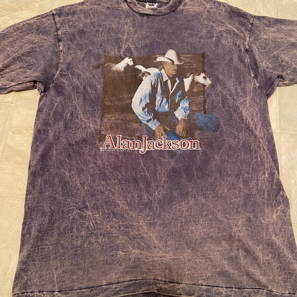 Vintage 1993 Alan Jackson Acid Washed Tour Shirt